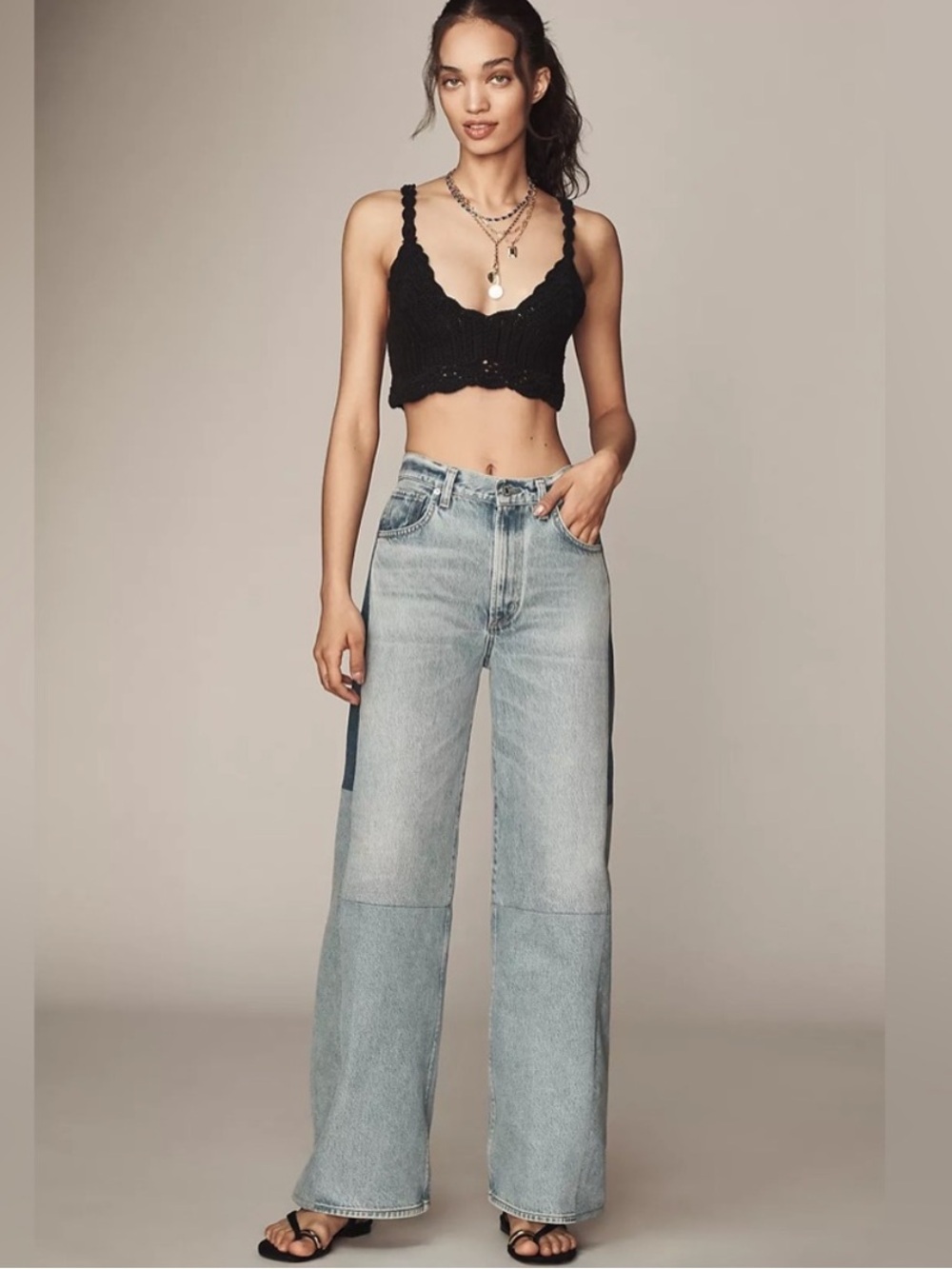 Citizens Of Humanity Jeans Paloma Reworked Wide Leg in Blue - Picture 2 of 11